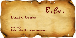 Buzik Csaba névjegykártya